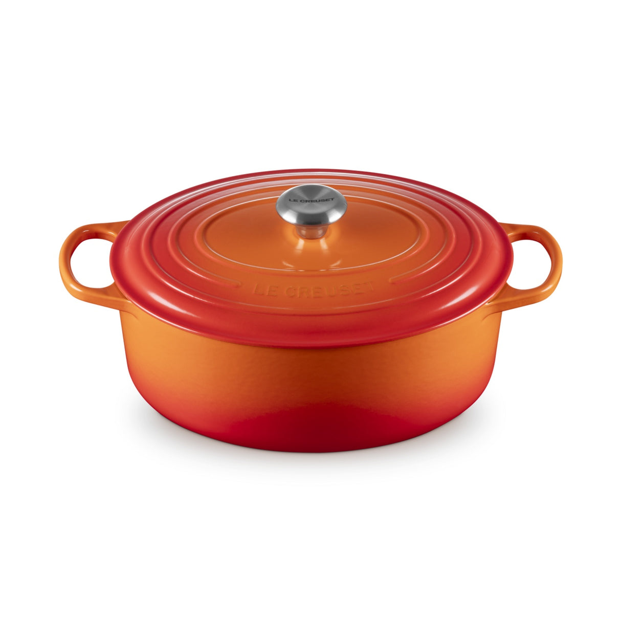 LE CREUSET Cocotte Ovale Evolution 31cm Arancio Ghisa Vetrificata