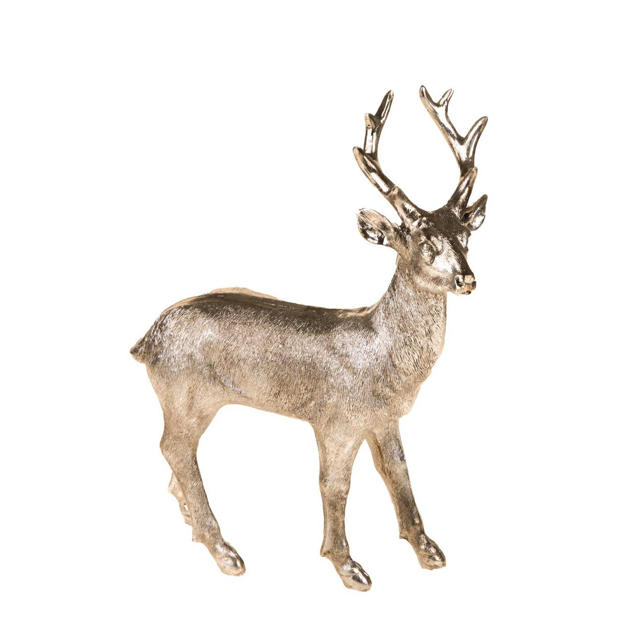 BIANCHI DINO Renna in Piedi Decorazione Natalizia 34,5x26cm Oro Poliresina