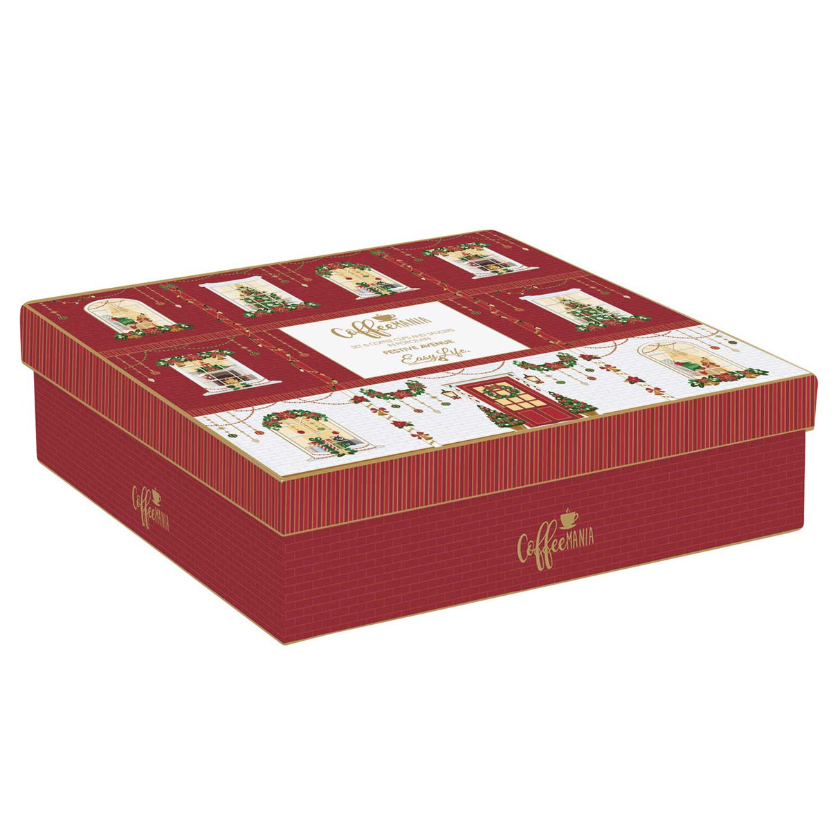 EASY LIFE Festive Avenue Tazzina Caffè Espresso 100ml con Piattino Set 6 Pezzi Porcellana