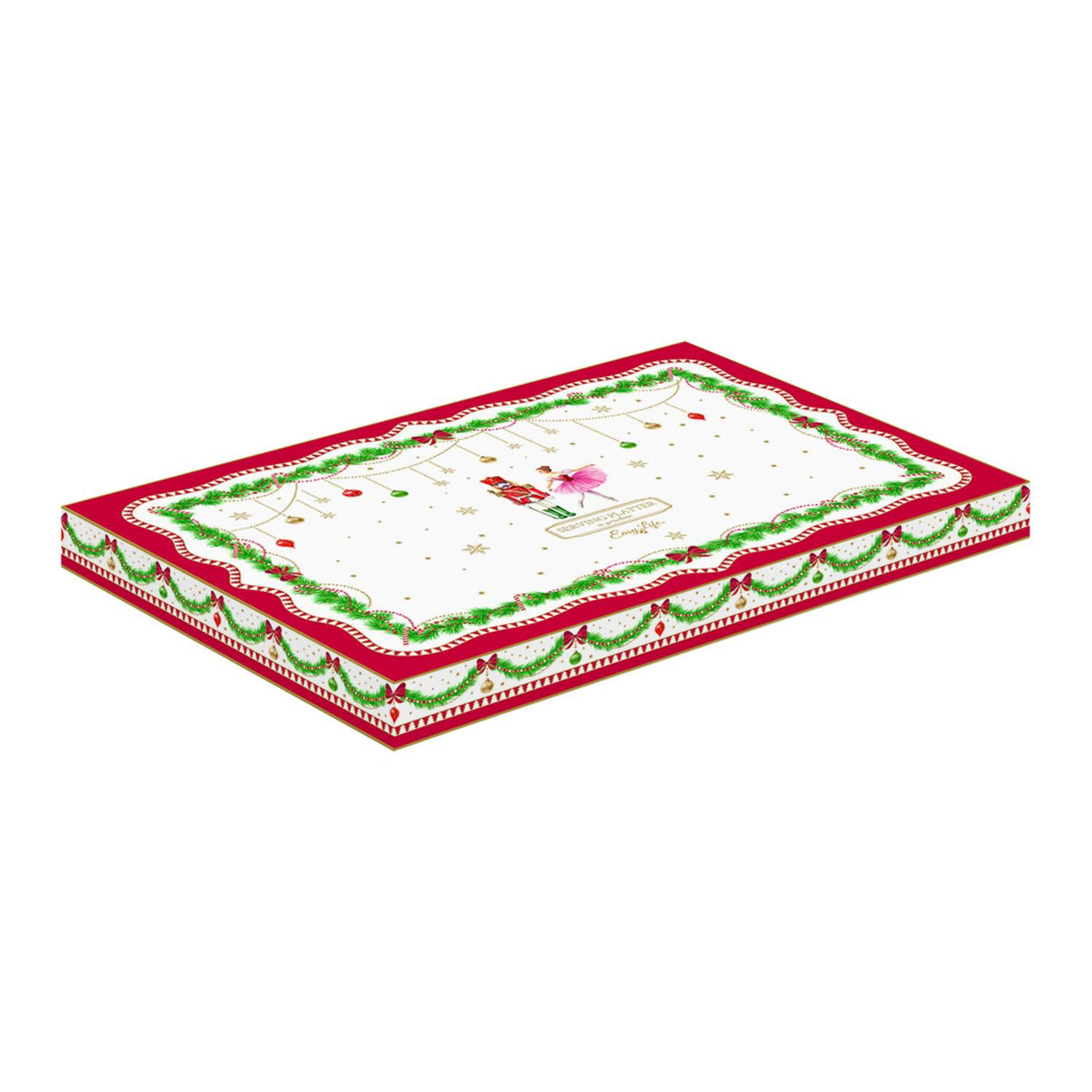EASY LIFE Magie de Noel Vassoio Ovale Natalizio 35x23,5cm Porcellana