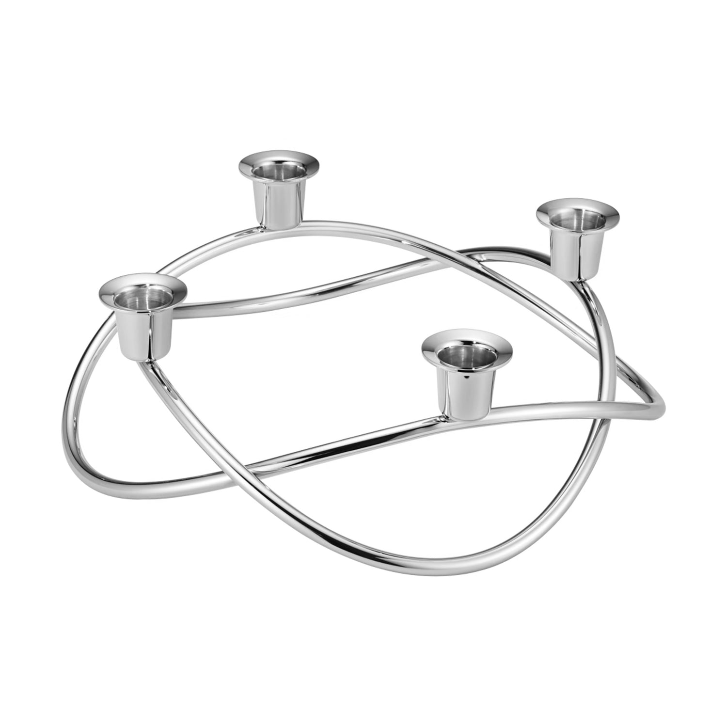GEORG JENSEN Candeliere Season 4 Fiamme Acciaio Inox Lucidato a Specchio