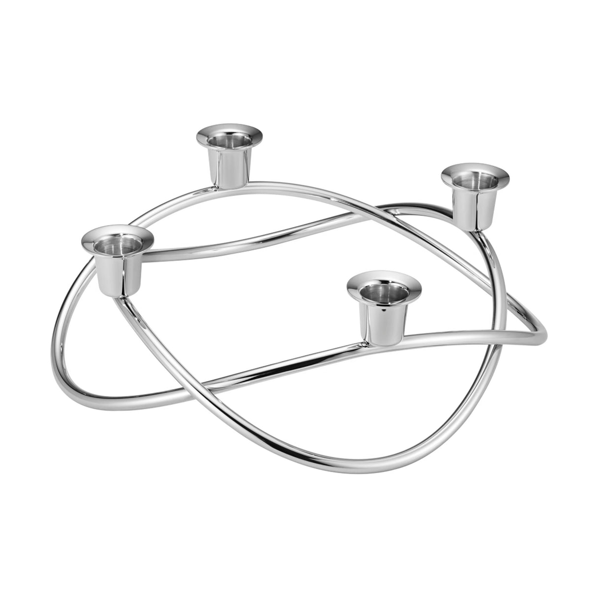 GEORG JENSEN Candeliere Season 4 Fiamme Acciaio Inox Lucidato a Specchio
