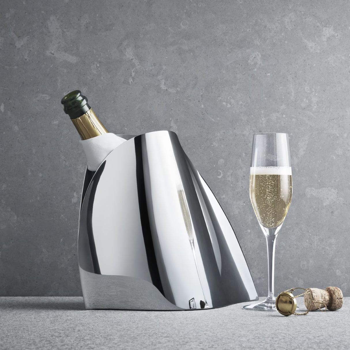 GEORG JENSEN Secchiello Champagne Indulgence 22,5x28cm Inox Lucidato a Specchio