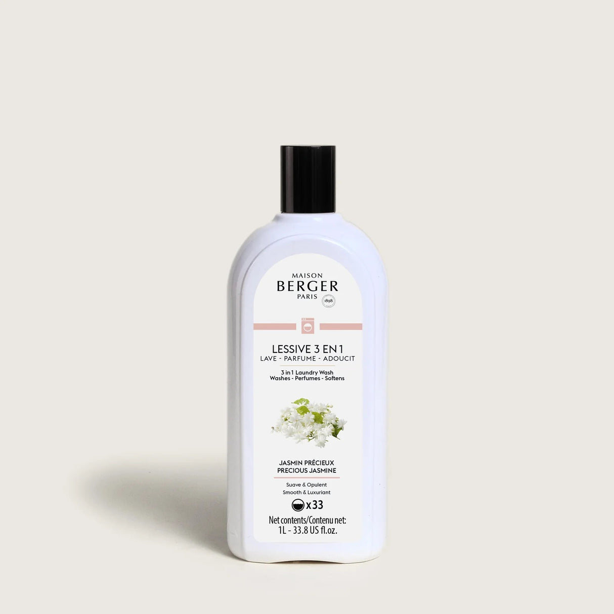 LAMPE BERGER Detersivo Ammorbidente Profumo Bucato 3 in 1 Jasmin Précieux 1L