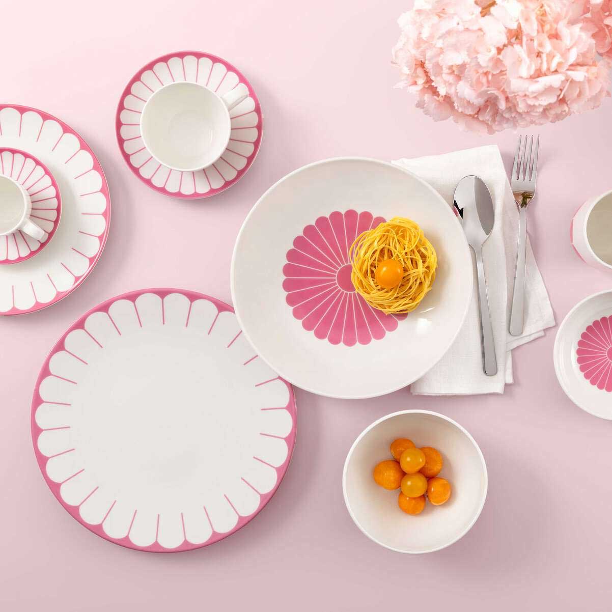 VILLEROY & BOCH Fleur Cassis Tazzina Caffè Espresso 70ml con Piattino 15cm Rosa Porcellana