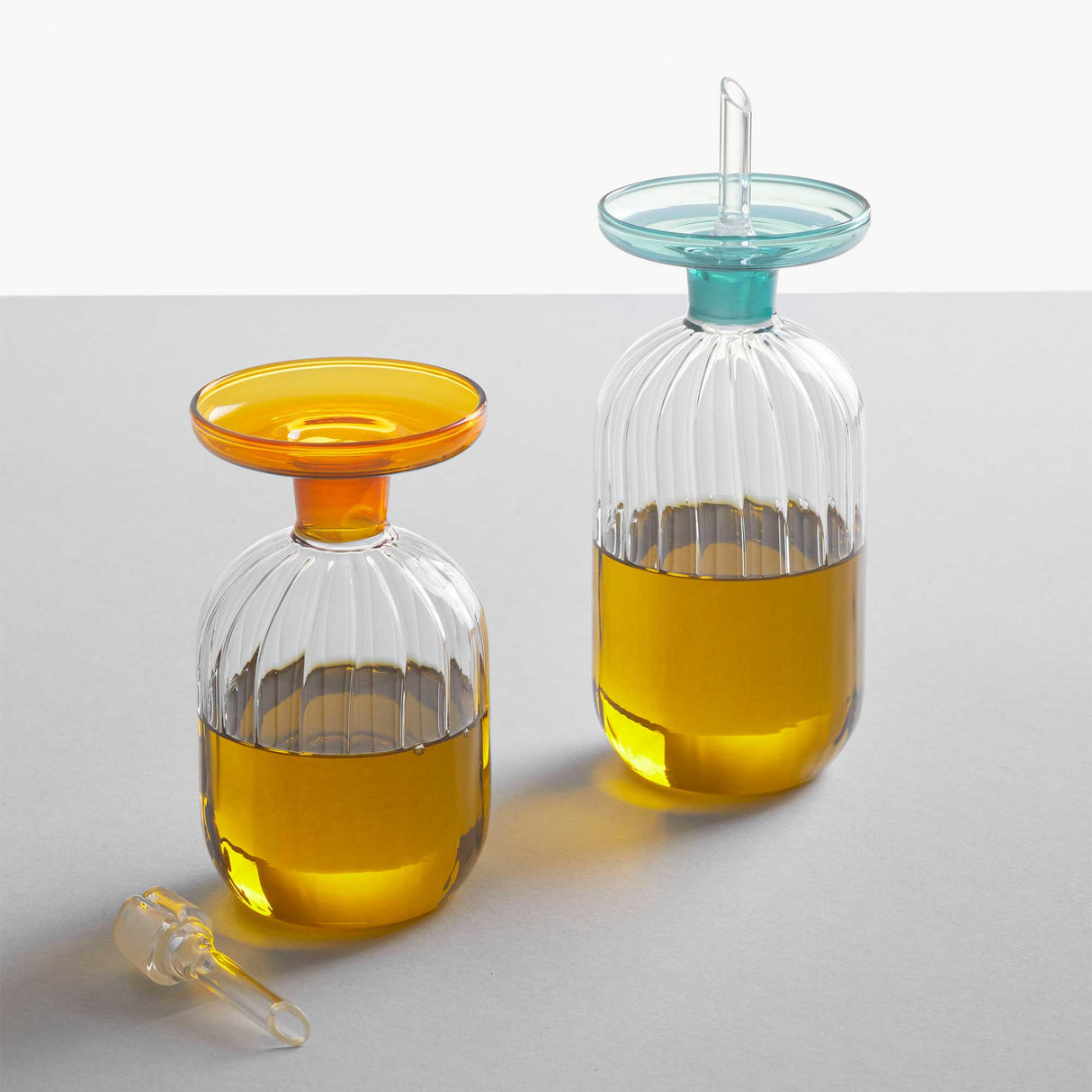 ICHENDORF Lotus Oliera Alta Blu 350ml Vetro Borosilicato