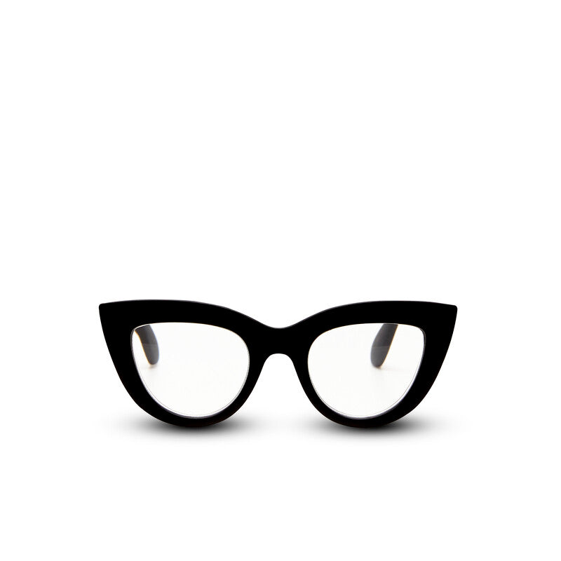 OKKIA Claudia Big Cat Eye Occhiali da Lettura Donna Nero +1.50