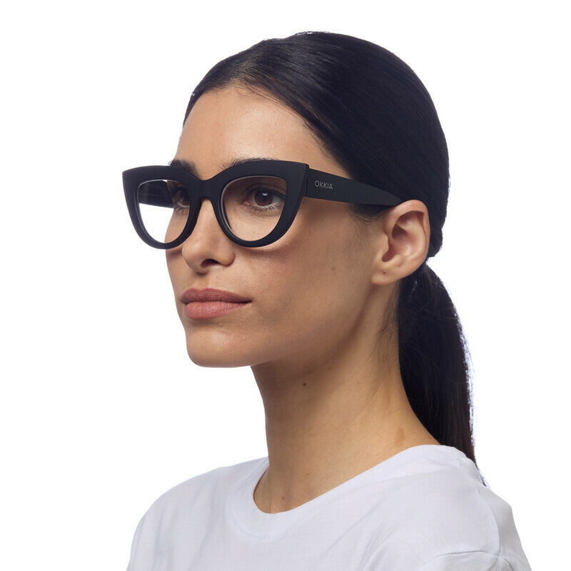 OKKIA Claudia Big Cat Eye Occhiali da Lettura Donna Nero +3.00
