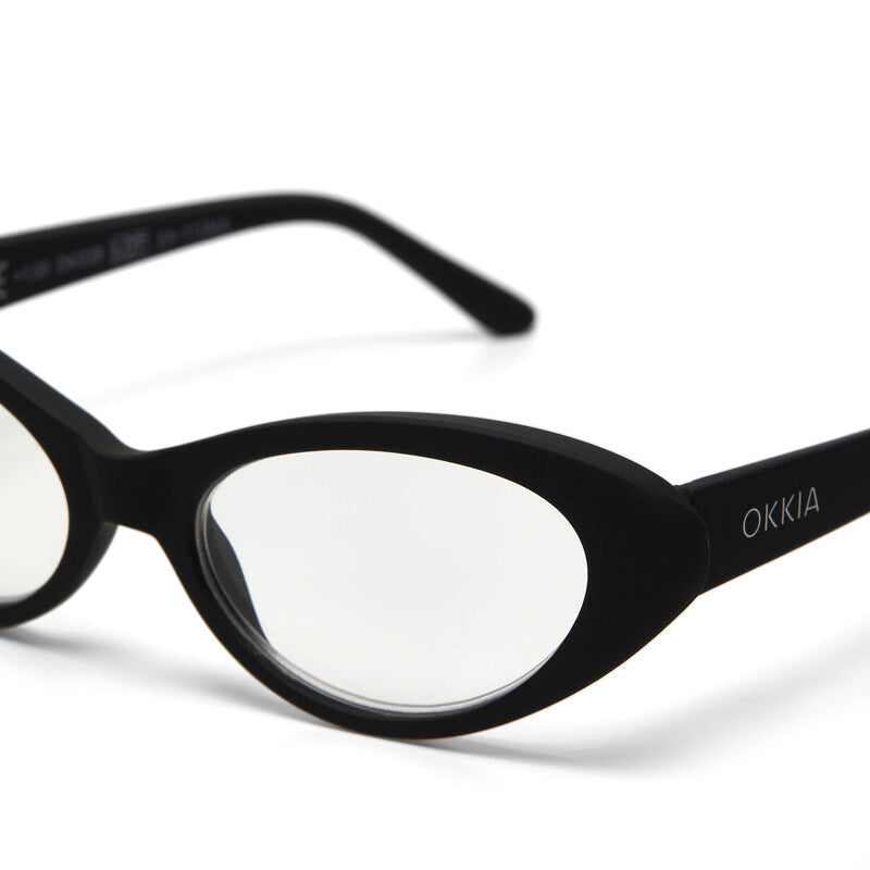OKKIA Lina Small Cat Eye Occhiali da Lettura Donna Nero +1.00