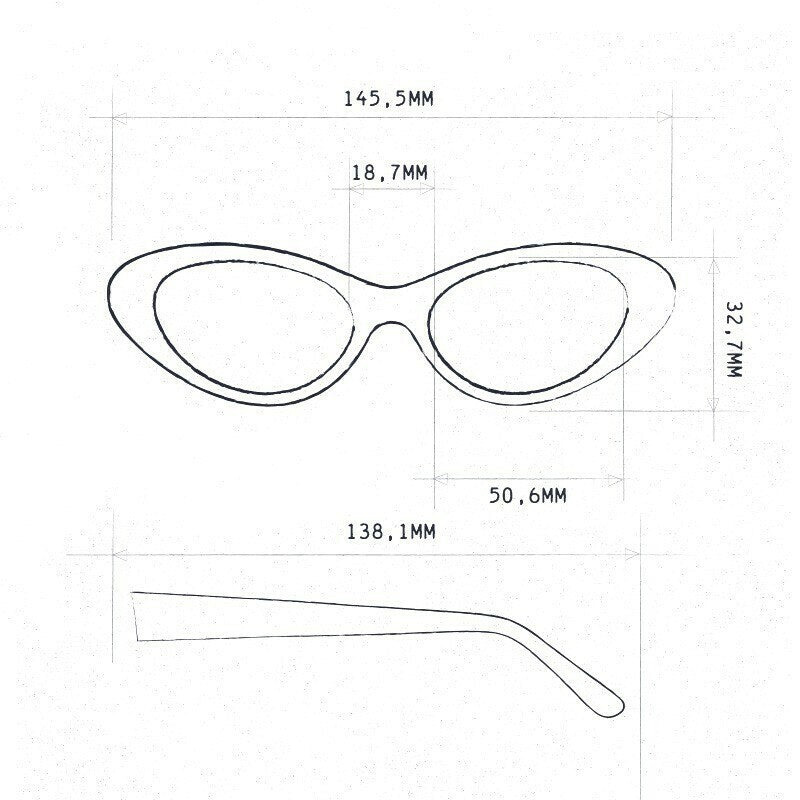 OKKIA Lina Small Cat Eye Occhiali da Lettura Donna Nero +2.00