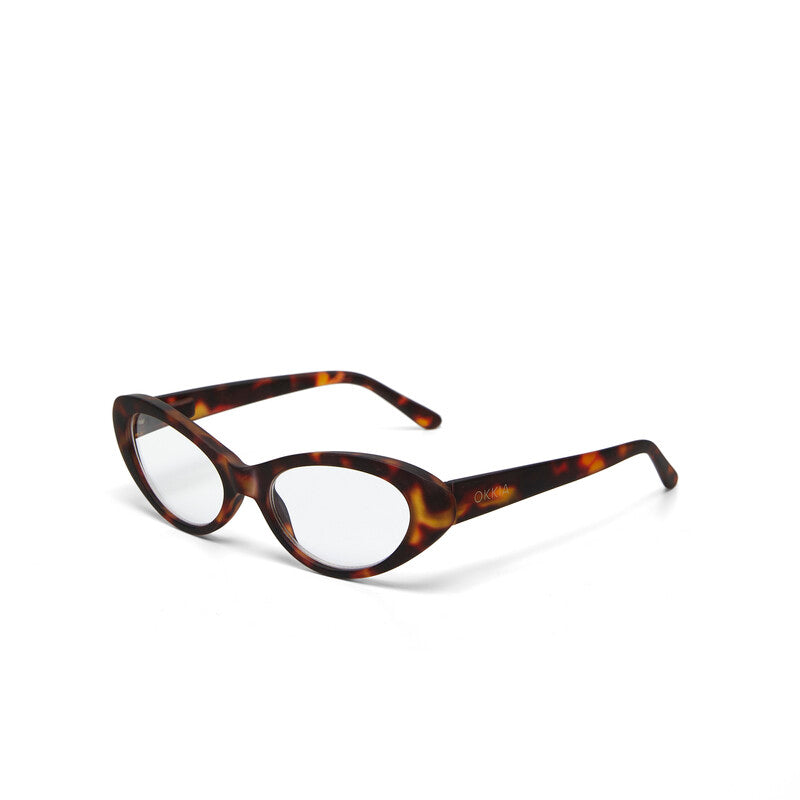 OKKIA Lina Small Cat Eye Occhiali da Lettura Donna Avana +3.00