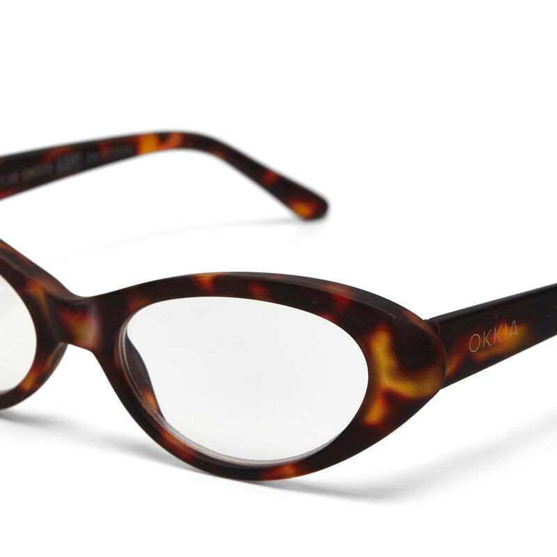 OKKIA Lina Small Cat Eye Occhiali da Lettura Donna Avana +3.00
