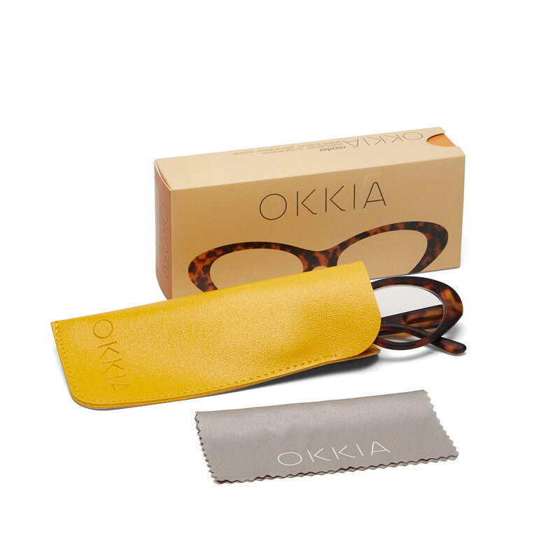 OKKIA Lina Small Cat Eye Occhiali da Lettura Donna Avana +3.00