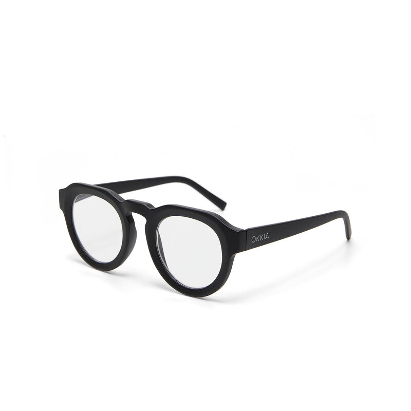 OKKIA Zeno Round Occhiali da Lettura Unisex Nero +1.00