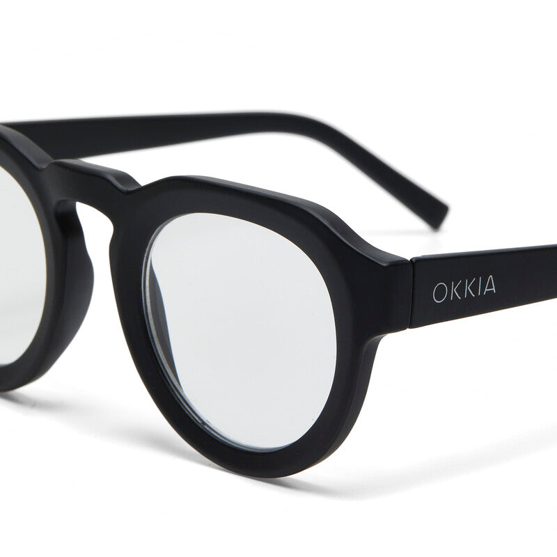 OKKIA Zeno Round Occhiali da Lettura Unisex Nero +1.00