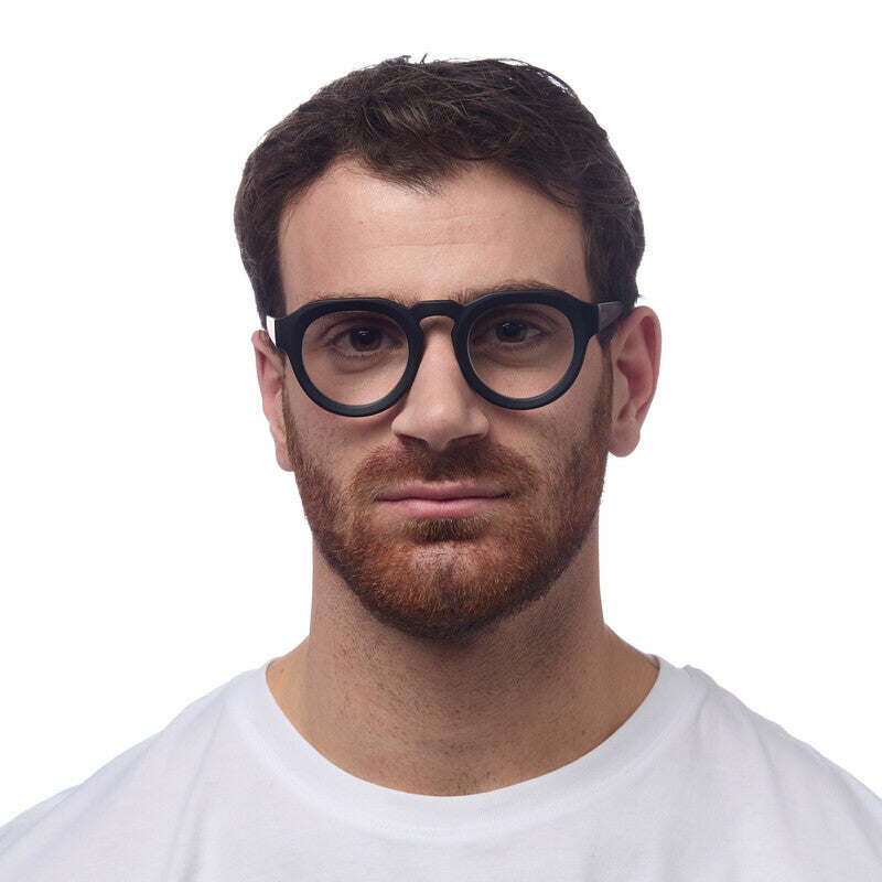 OKKIA Zeno Round Occhiali da Lettura Unisex Nero +3.00