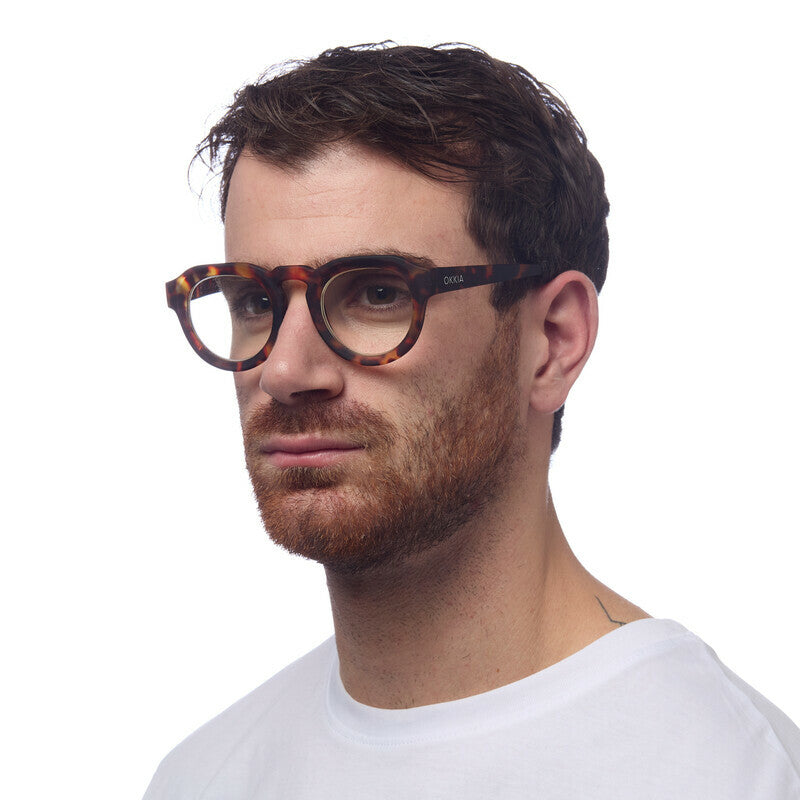 OKKIA Zeno Round Occhiali da Lettura Unisex Avana +2.00