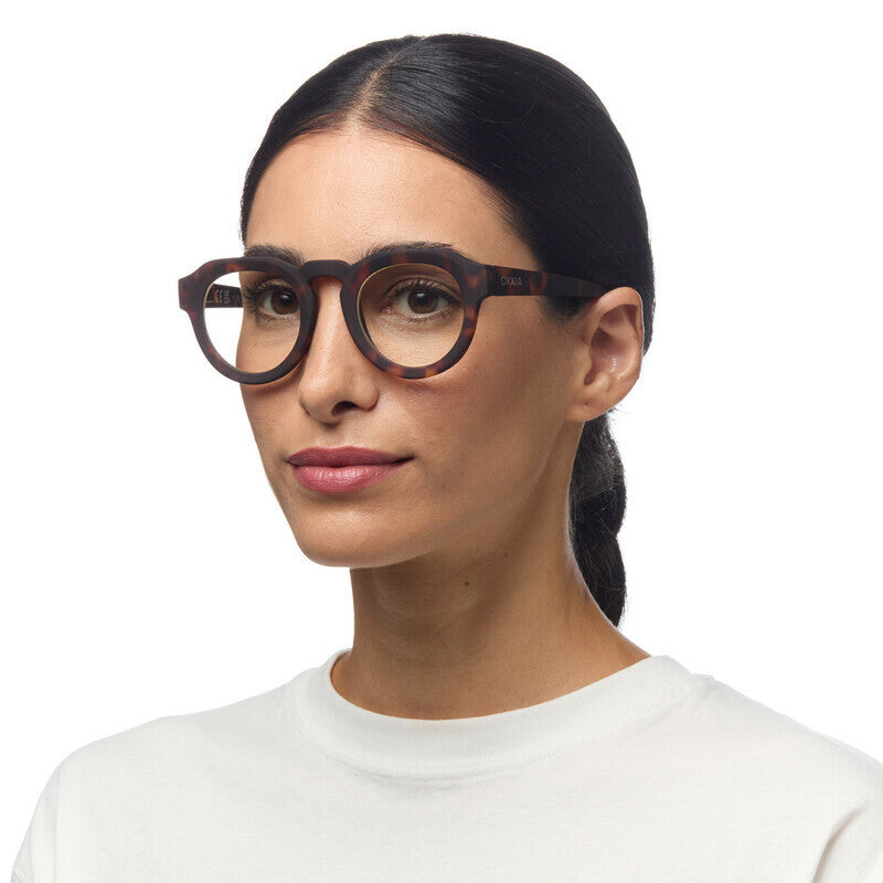 OKKIA Zeno Round Occhiali da Lettura Unisex Avana +2.50