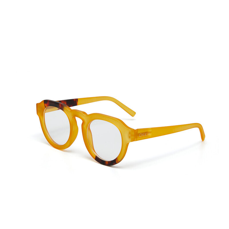 OKKIA Zeno Round Occhiali da Lettura Unisex Giallo +1.50
