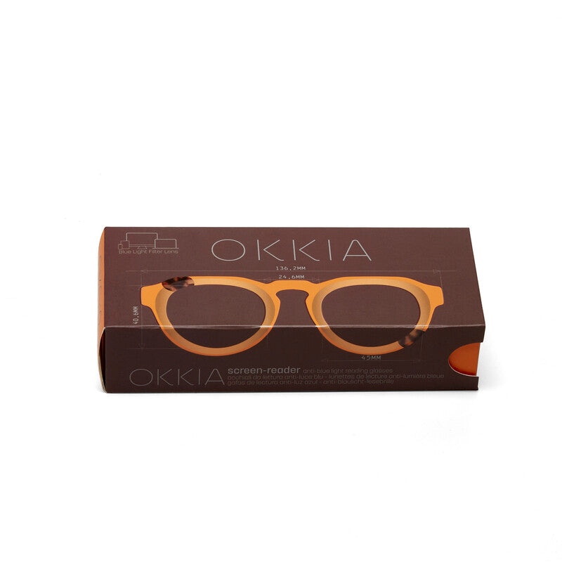 OKKIA Zeno Round Occhiali da Lettura Unisex Giallo +1.50