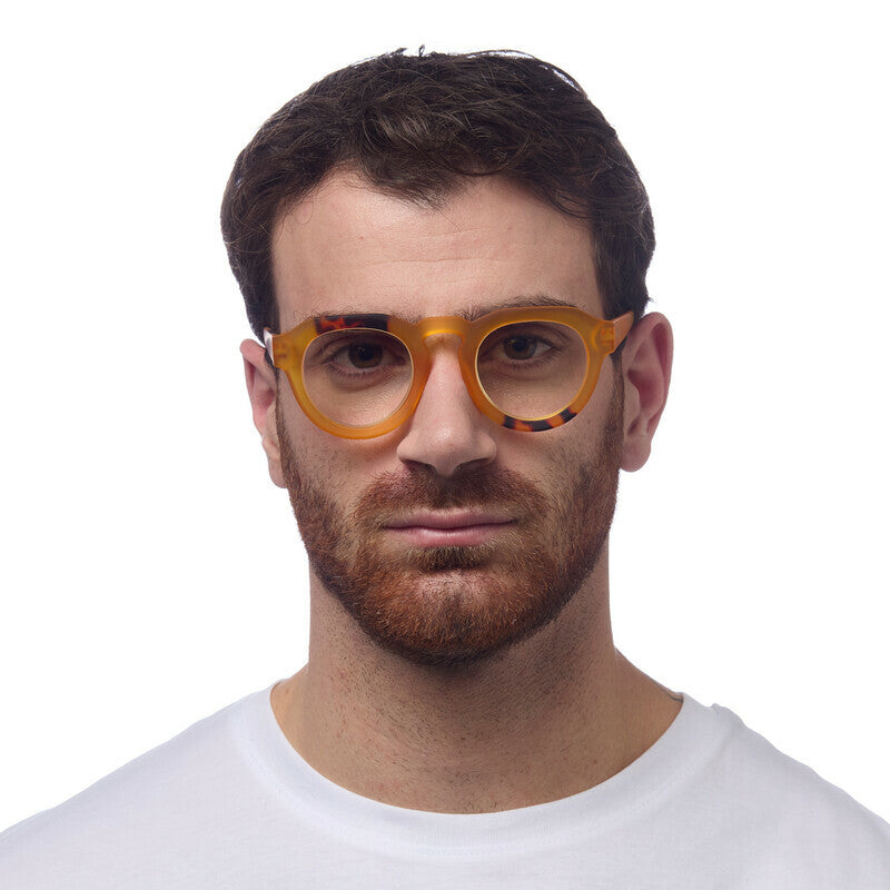 OKKIA Zeno Round Occhiali da Lettura Unisex Giallo +3.00