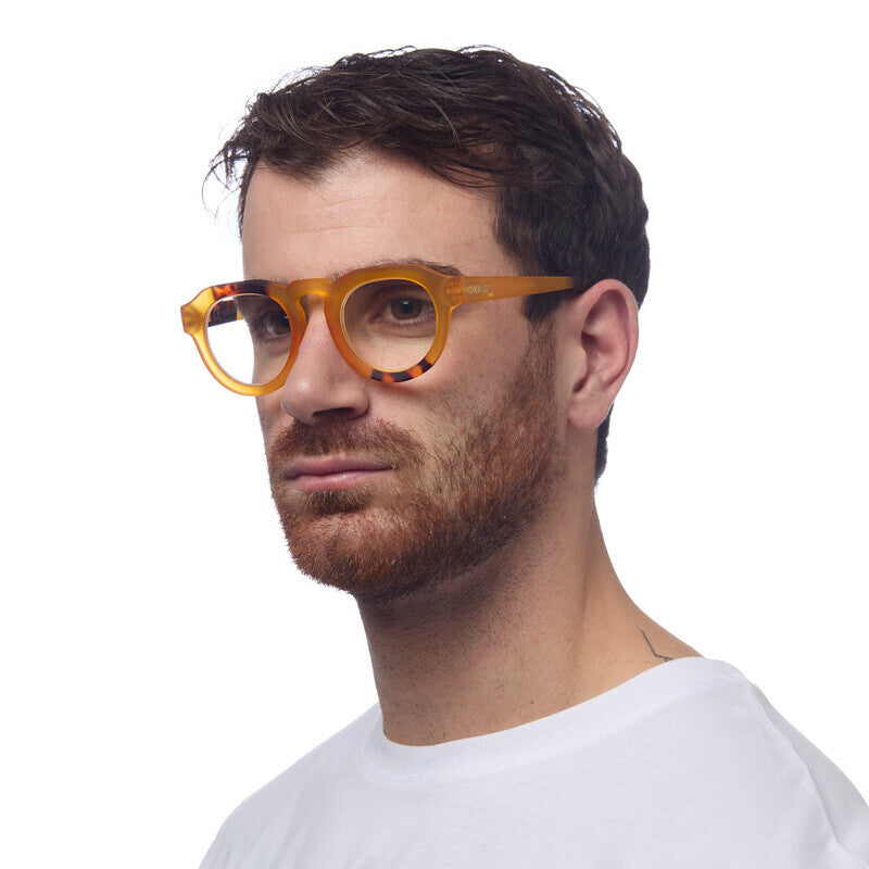 OKKIA Zeno Round Occhiali da Lettura Unisex Giallo +3.00