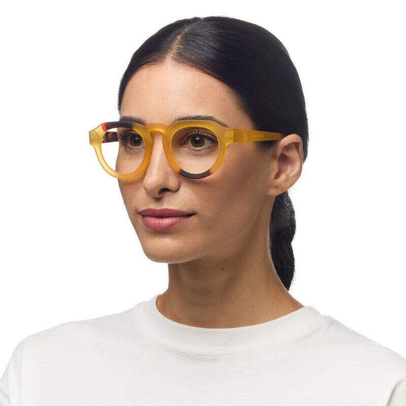 OKKIA Zeno Round Occhiali da Lettura Unisex Giallo +3.00