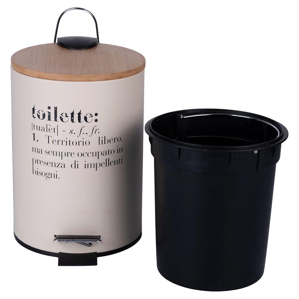 VILLA D'ESTE HOME TIVOLI Victionary Toilette Pattumiera 3L con Coperchio Bamboo