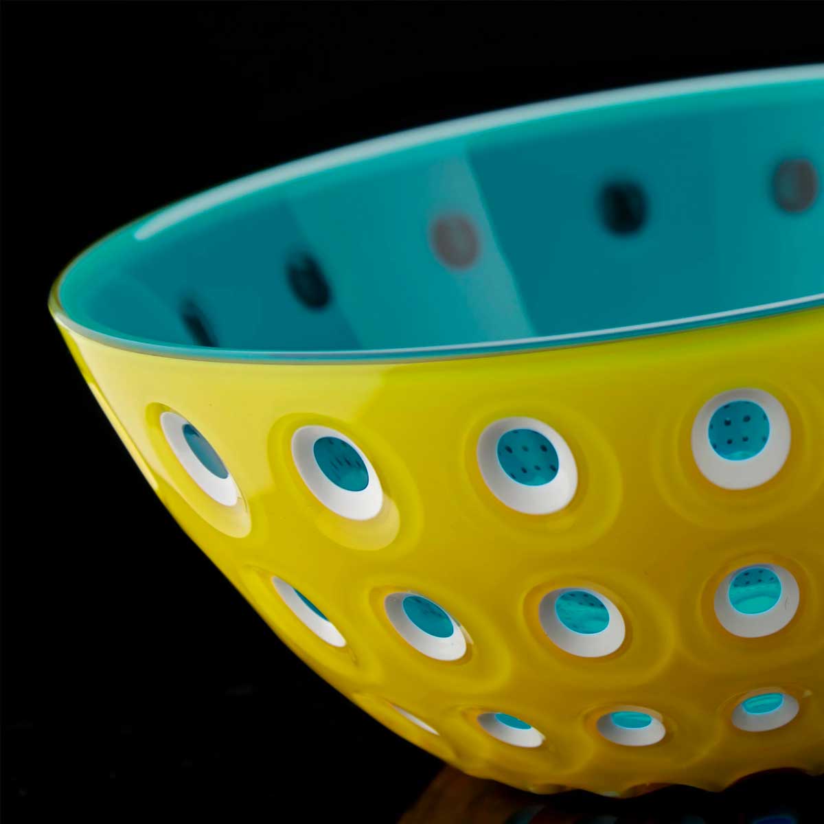 GUZZINI Le Murrine Ciotola Insalatiera 20cm Giallo Verde Acqua Plastica