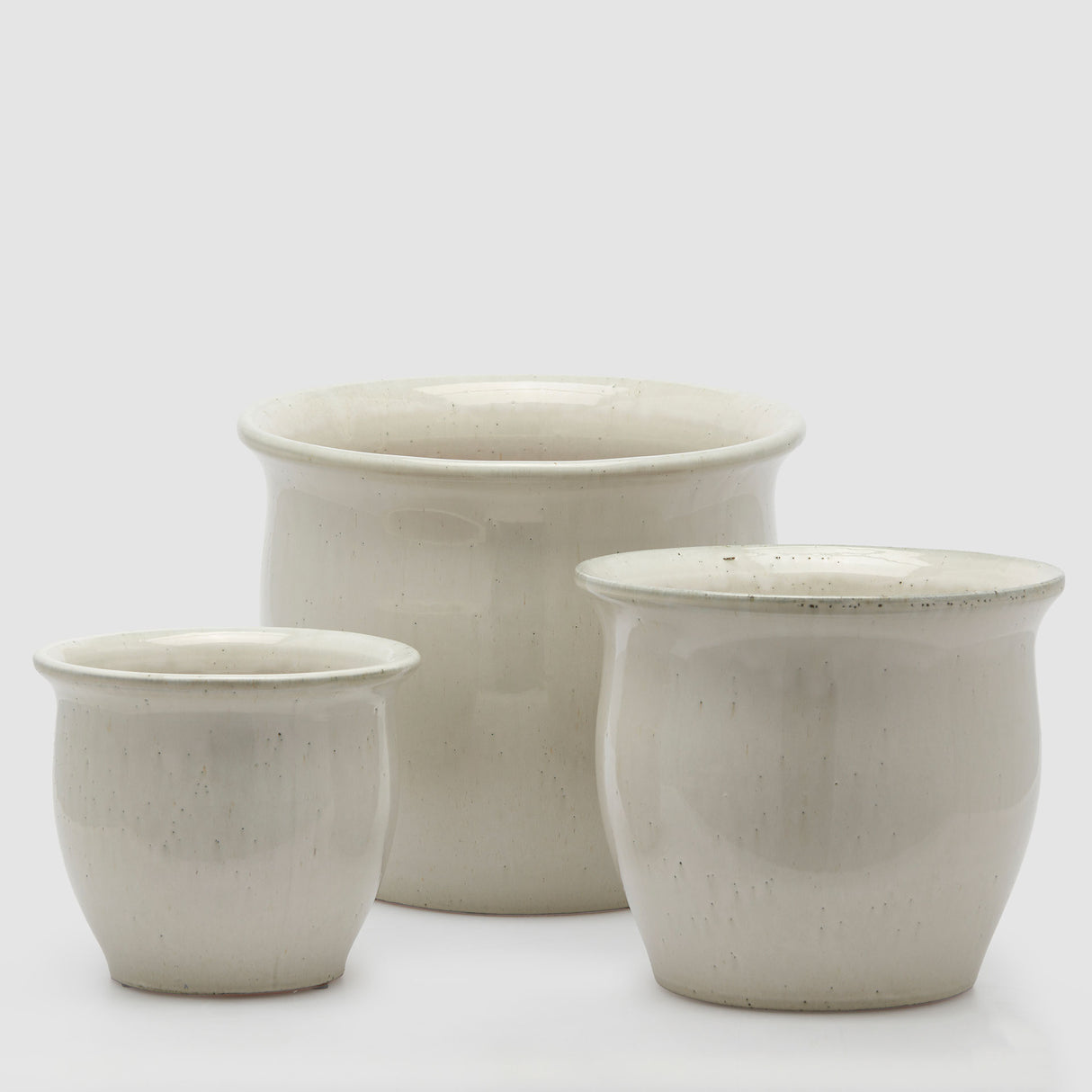 EDG Enzo De Gasperi Vaso Porta Piante Bombato in Ceramica Piccolo 20x23cm Avorio