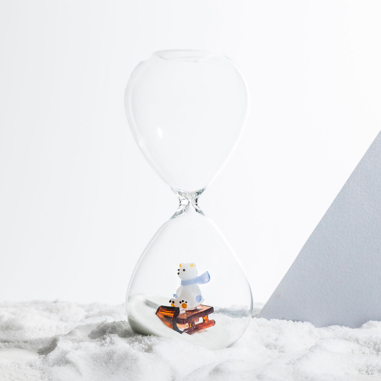 ICHENDORF Snow Games Clessidra Orsetto 20cm Vetro Borosilicato