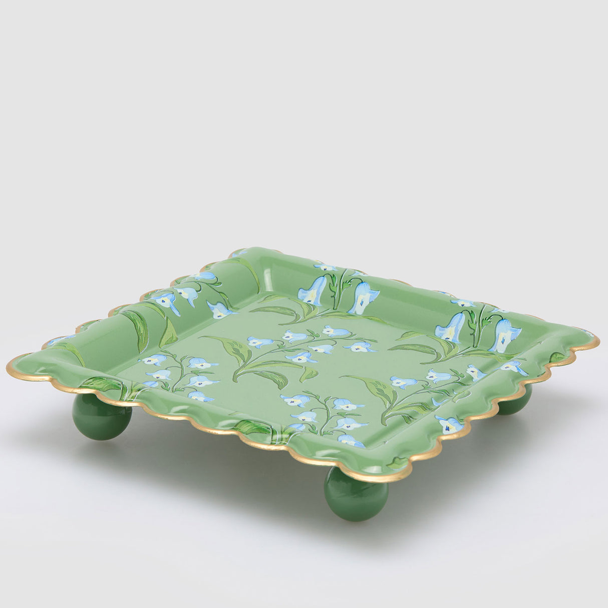 EDG Enzo De Gasperi Vassoio Decorativo Floreale in Metallo 30x30cm