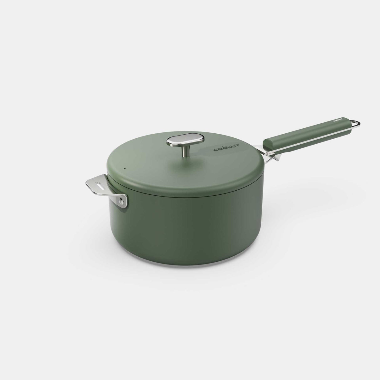 COOKUT La Meravigliosa Pentola Casseruola con Manici 20cm Verde Acciaio Inox