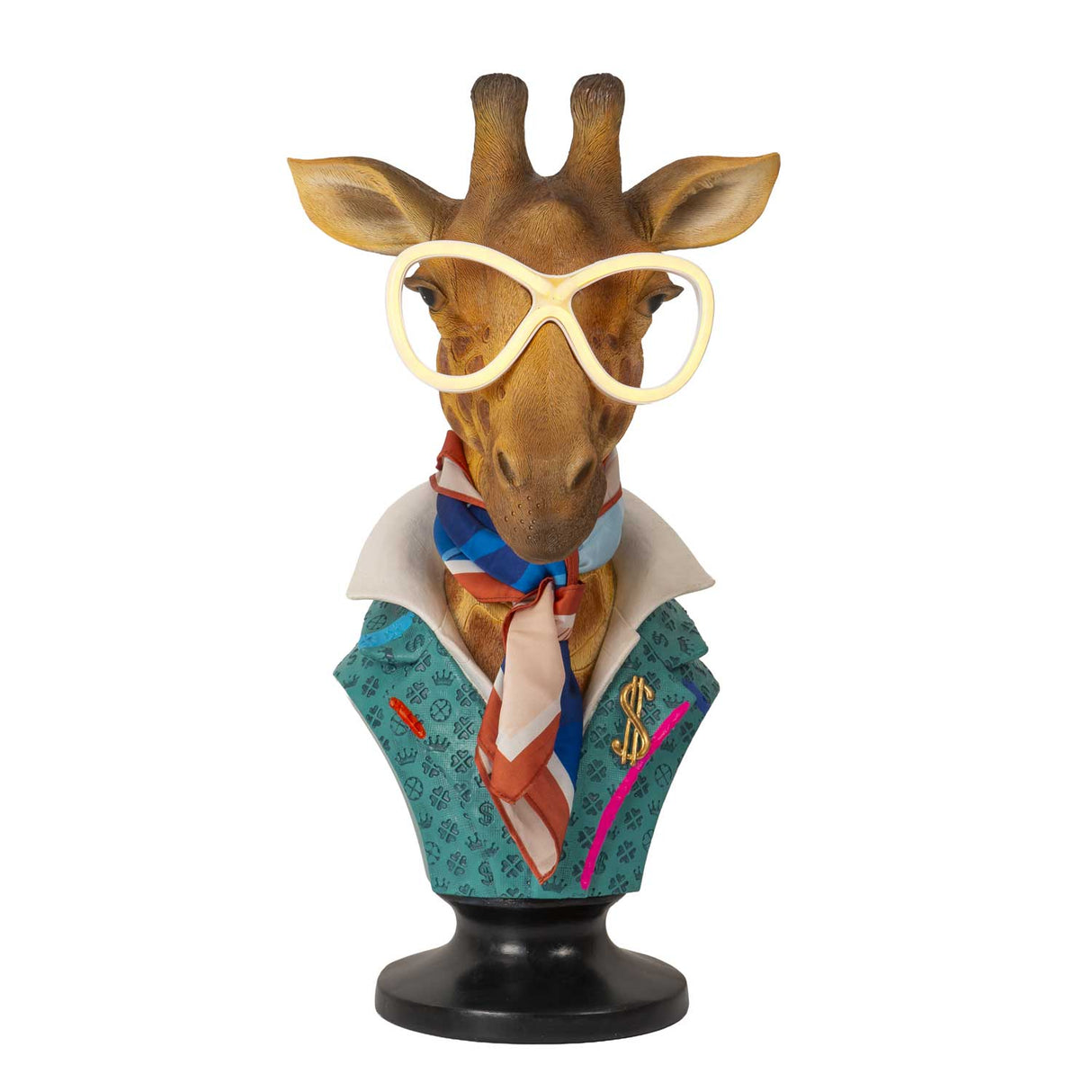 PALAIS ROYAL The Led Guys Elisabetta Busto Giraffa con LED 45cm in Resina