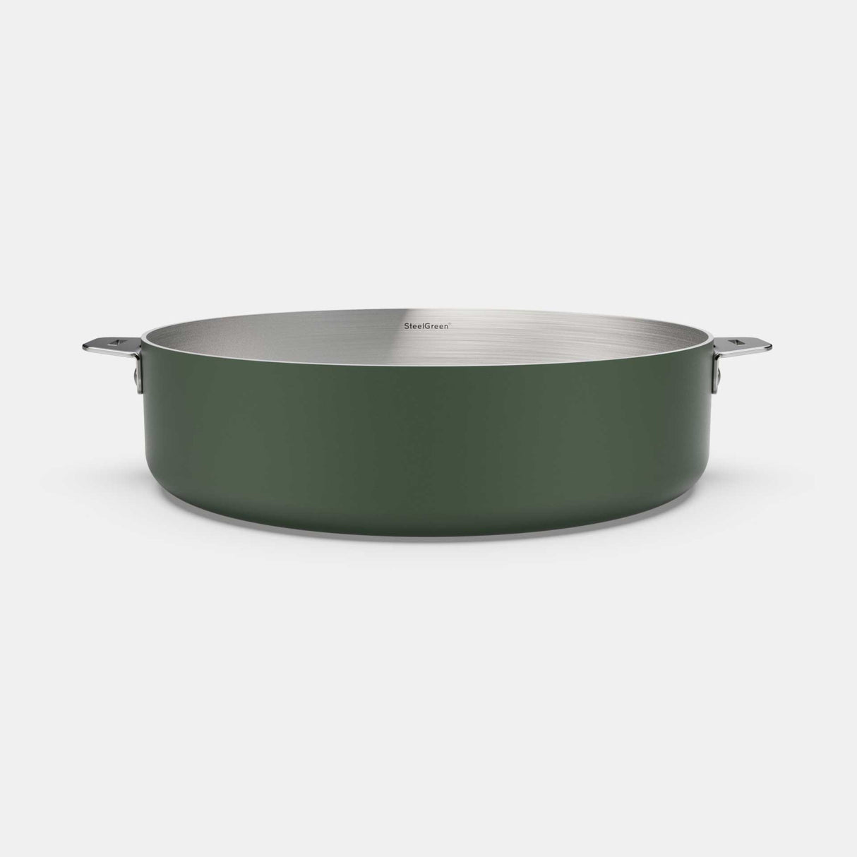 COOKUT La Meravigliosa Padella Alta con Manici 28cm Verde Acciaio Inox