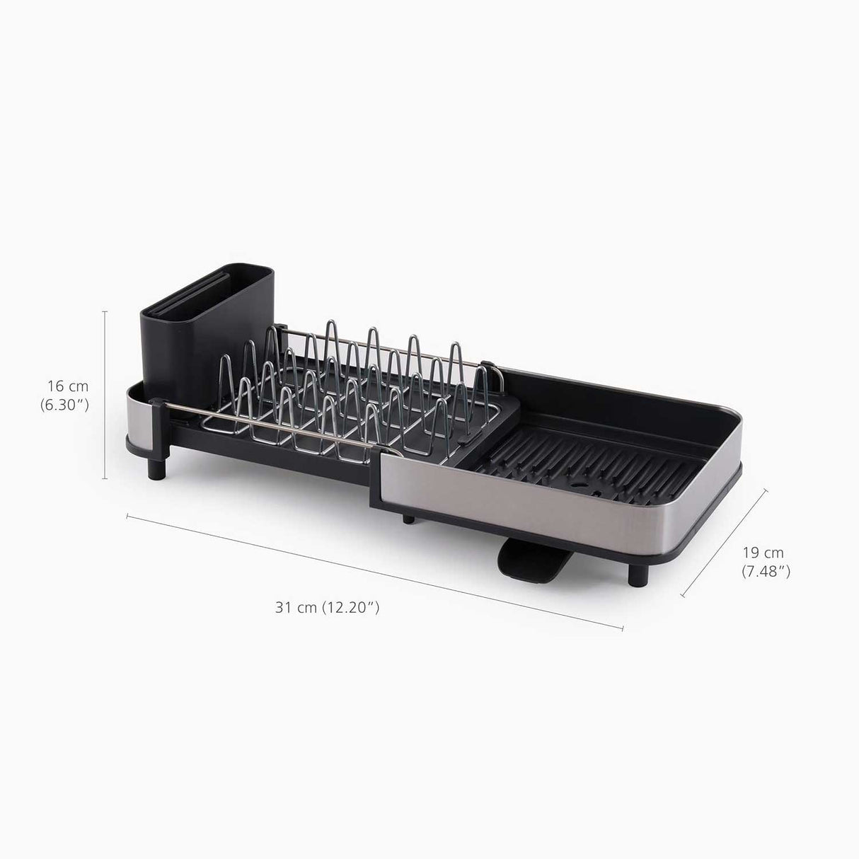 JOSEPH JOSEPH Slim Scolapiatti Espandibile e Portaposate in Acciaio Inox