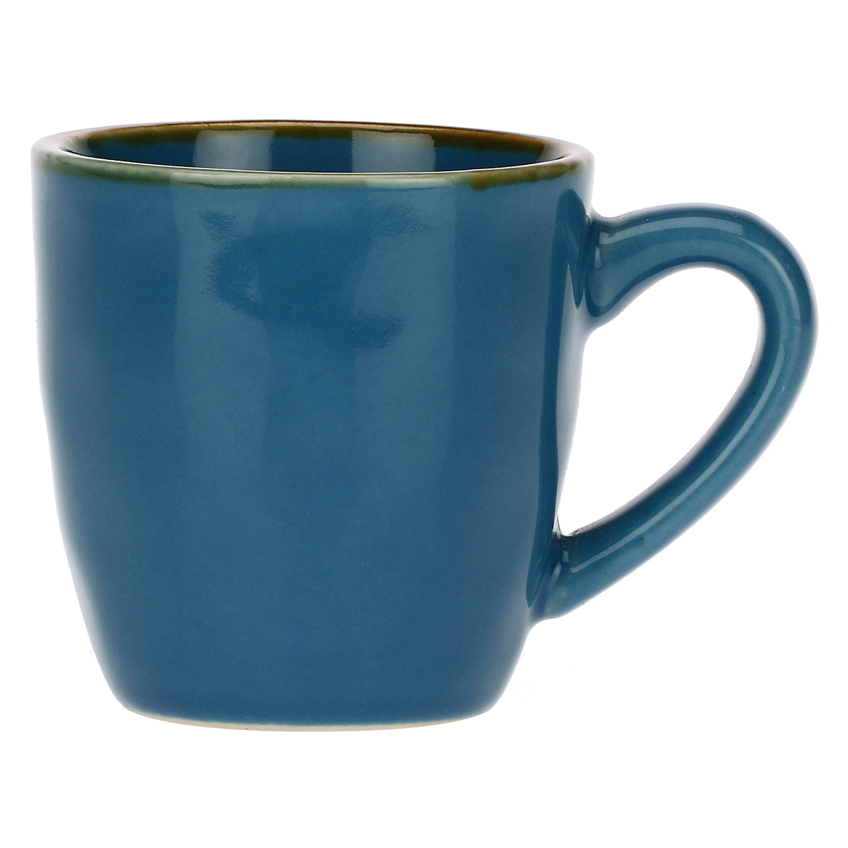 ROSE & TULIPANI Tazza Tazzina Caffè con Piattino Blu Avio 90ml Stoneware