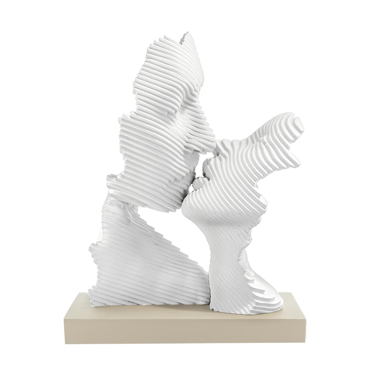 BONGELLI PREZIOSI Scultura Bacio Stilizzata 16x29cm Base Nocciola