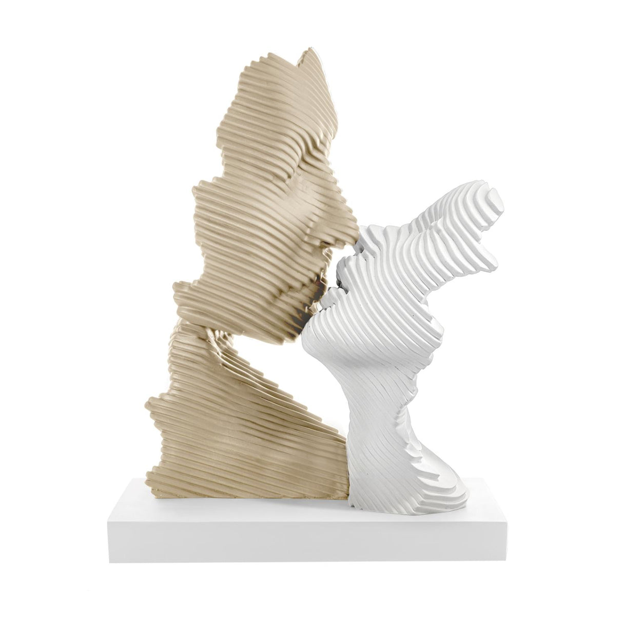 BONGELLI PREZIOSI Scultura Bacio Stilizzata 15x16cm Nocciola Bianco