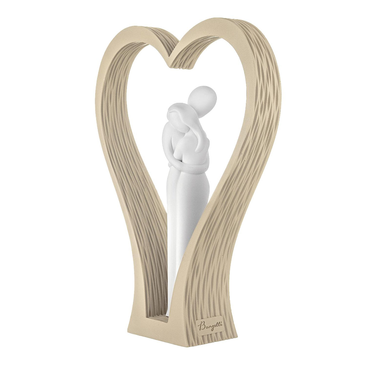 BONGELLI PREZIOSI Figura Coppia Cuore Alta 24cm Nocciola