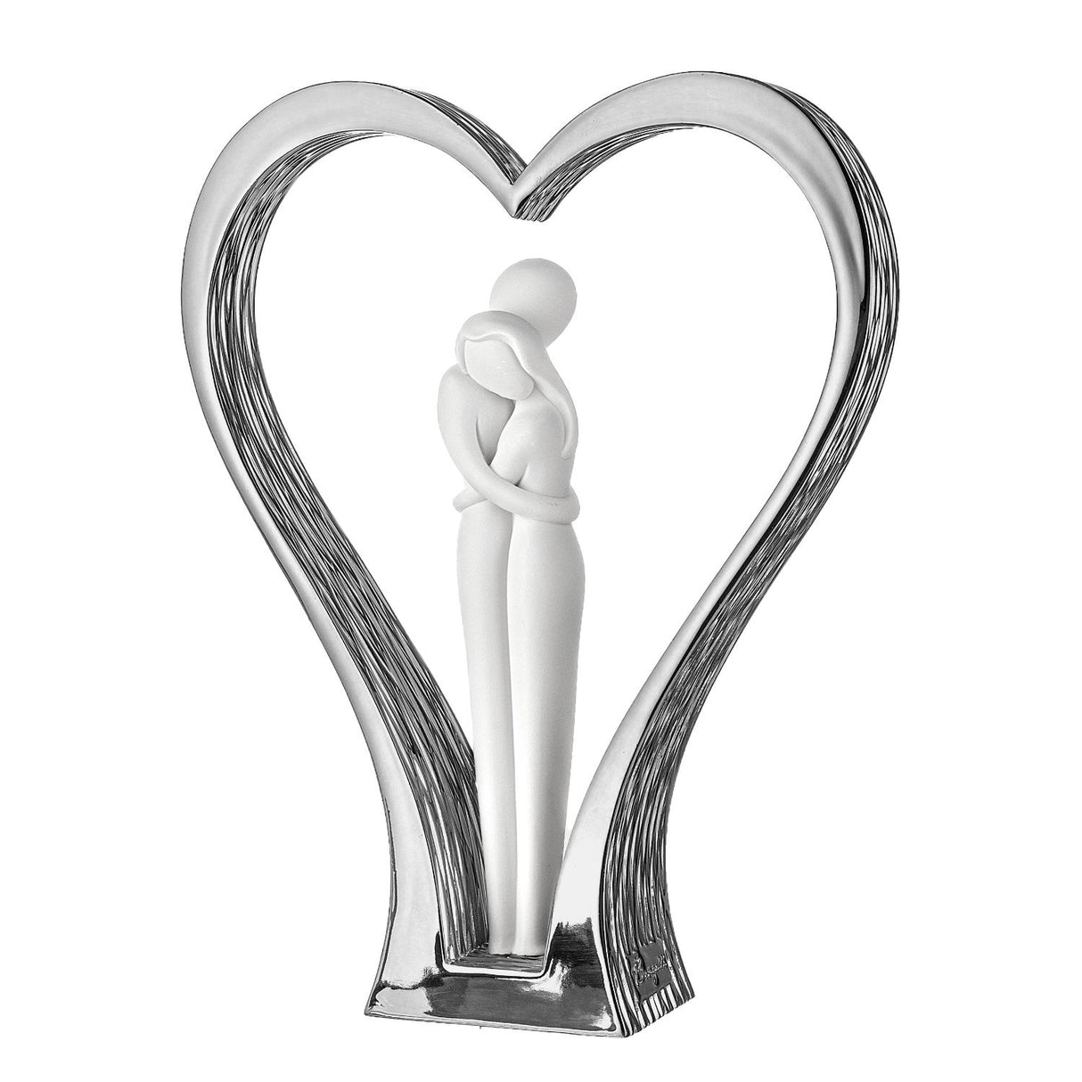 BONGELLI PREZIOSI Figura Coppia Cuore Alta 24cm Argento