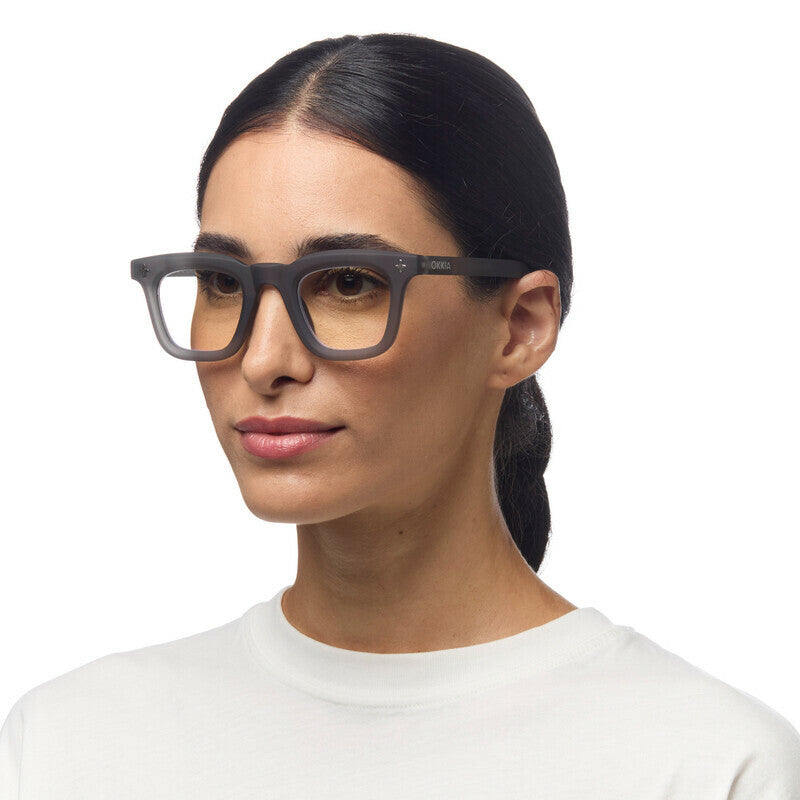 OKKIA Firenze Occhiali da Lettura Unisex Grigio Fumo +1.50