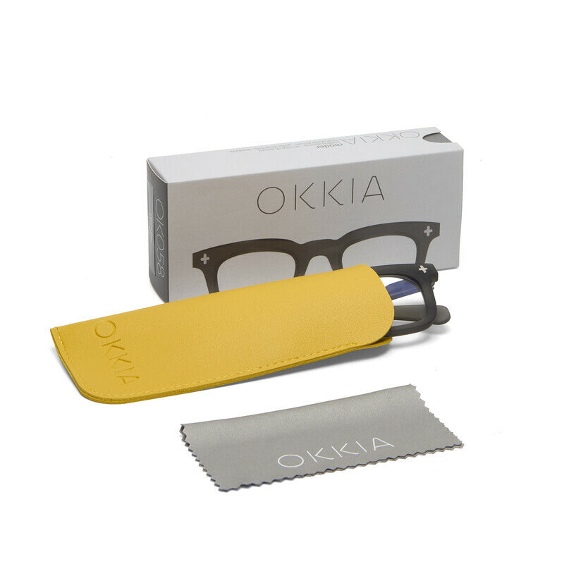 OKKIA Firenze Occhiali da Lettura Unisex Grigio Fumo +1.50