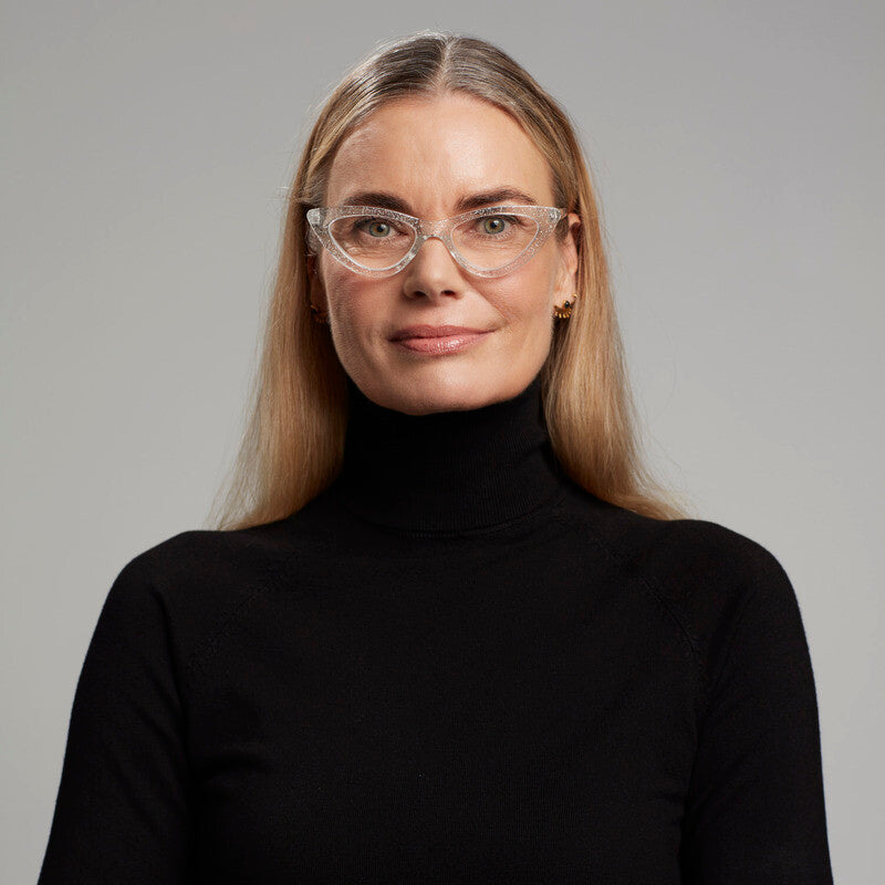 OKKIA Adriana Small Cat Eye Occhiali da Lettura Donna Glitter +2.00