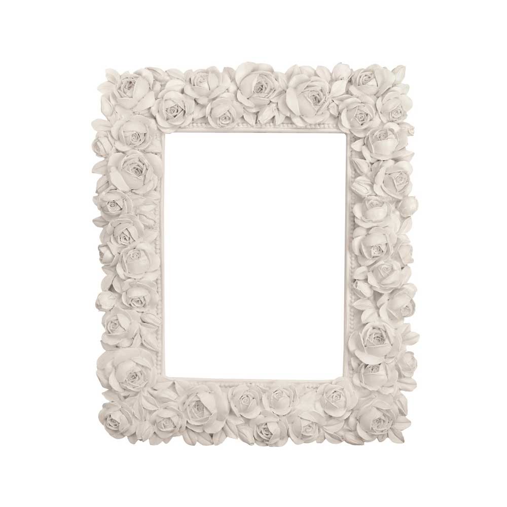 BRANDANI Portafoto Rose Avorio Interno 13x18cm Poliresina