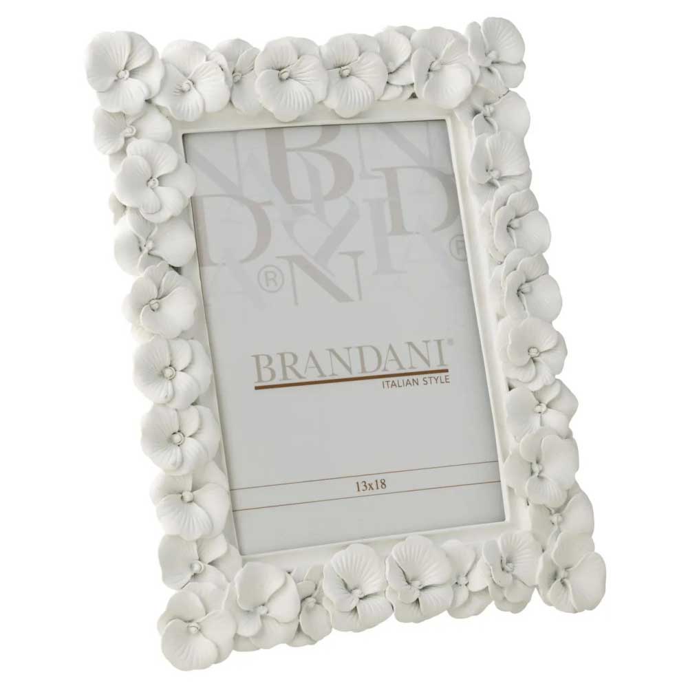 BRANDANI Portafoto Primula Bianco Poliresina Interno 13x18cm