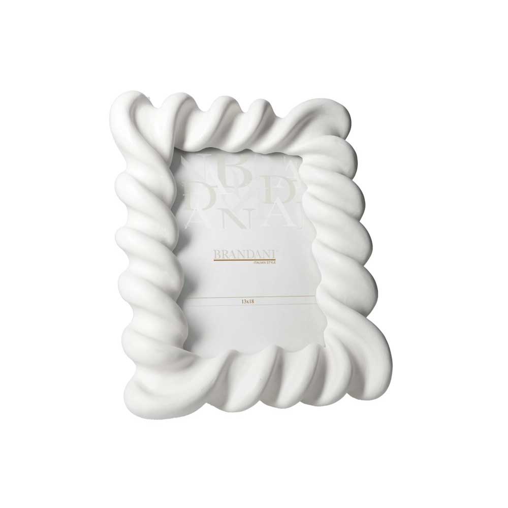 BRANDANI Portafoto Candy Bianco Interno 13x18cm Poliresina