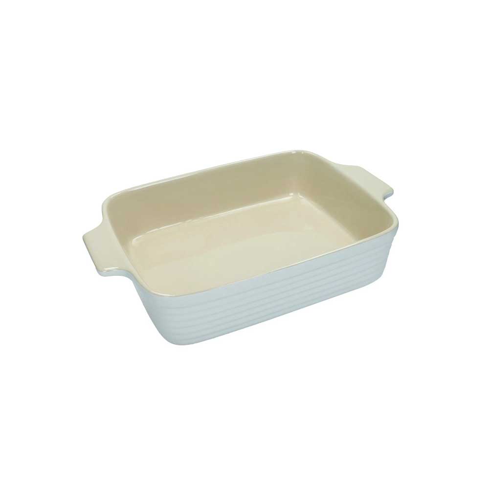 BRANDANI Pirofila Bianca con Manici Stoneware 34,5x23cm