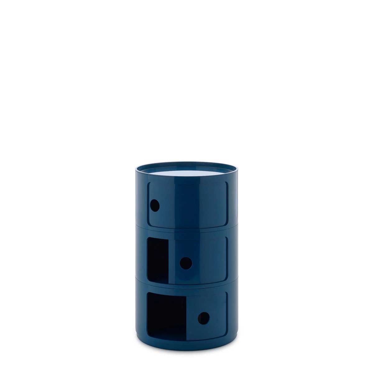 KARTELL Componibili New Big Contenitore 3 Cassetti 42x69,5cm Blu Lucido