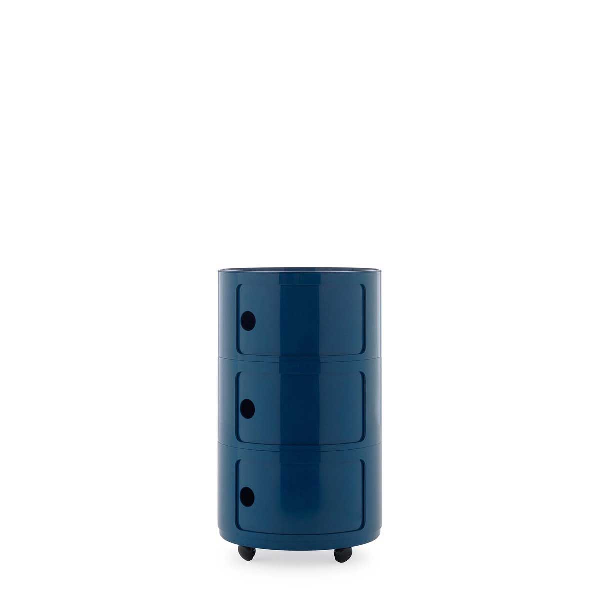 KARTELL Componibili New Big Contenitore 3 Cassetti 42x69,5cm Blu Lucido